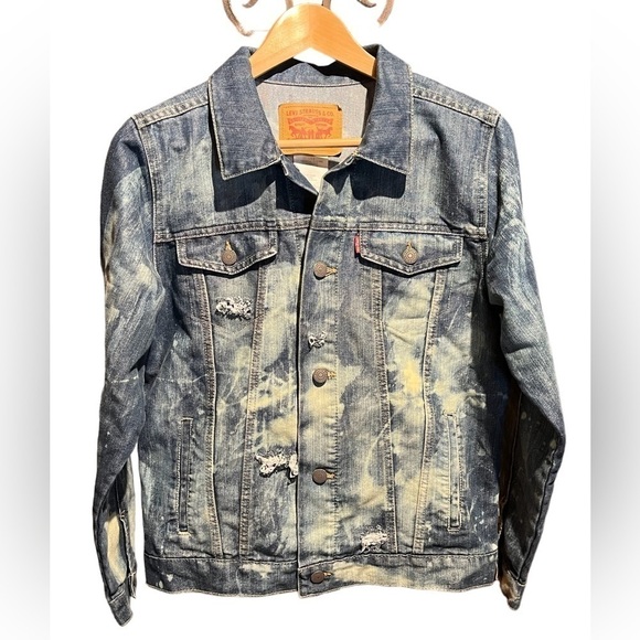 NEW Levi's Trucker Jacket Destroyed Bleached (Rare) Jean Denim - Picture 1 of 14